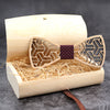 wooden bow tie white Maple Wood bowtie with pocket square Handkerchief Set cuff Links groom man