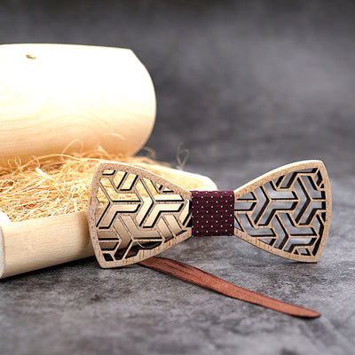 wooden bow tie white Maple Wood bowtie with pocket square Handkerchief Set cuff Links groom man