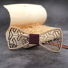 wooden bow tie white Maple Wood bowtie with pocket square Handkerchief Set cuff Links groom man