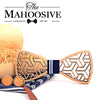 wooden bow tie white Maple Wood bowtie with pocket square Handkerchief Set cuff Links groom man