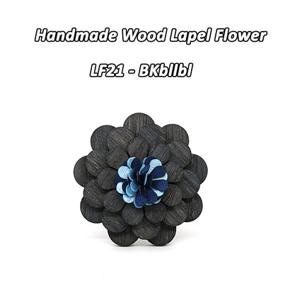 Wooden Brooch Lapel Flowers - LF21