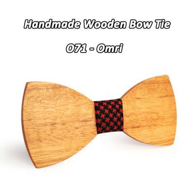 White Cheery Wooden Bow Tie O71-O82