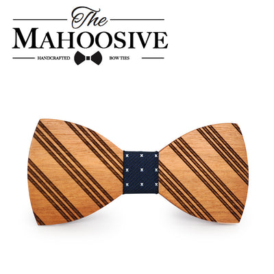 Lines Design Wooden Bow Ties