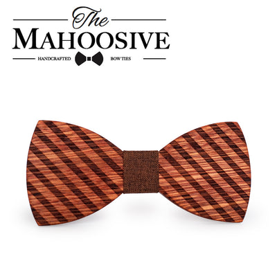 Striped Wooden bow ties