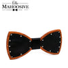 Leather bow tie with Wood bowties