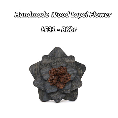 Wooden Brooch Lapel Flowers - LF31