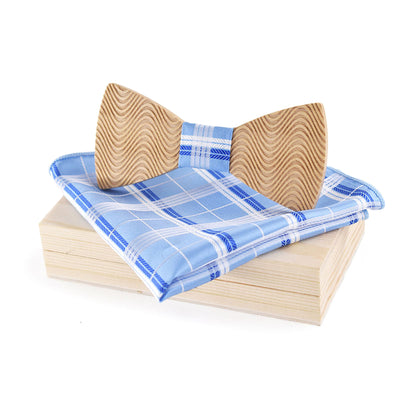 wooden bow tie wood box pocket square