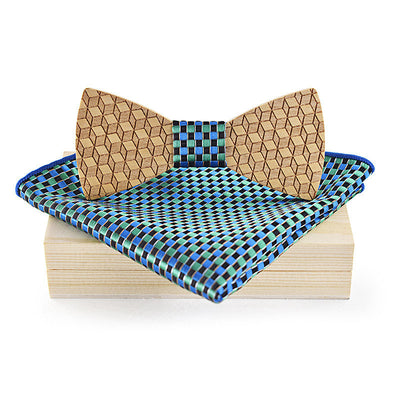 Wooden bow tie set With Wood boxes
