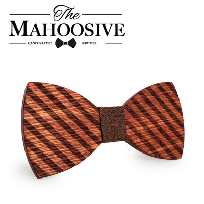 Striped Wooden bow ties