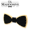 White Leather Wood bow tie Maple wood Punk style bowtie