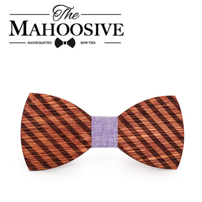 Striped Wooden bow ties