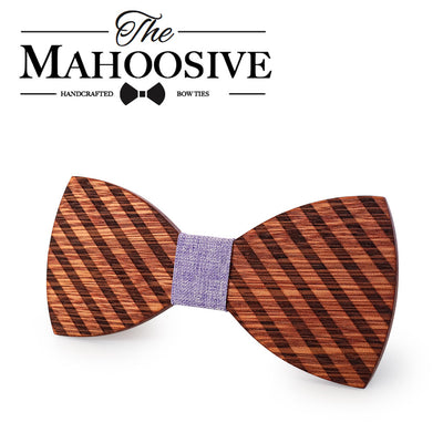 Striped Wooden bow ties