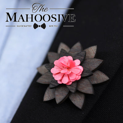 Wooden Brooch Lapel Flowers - LF02