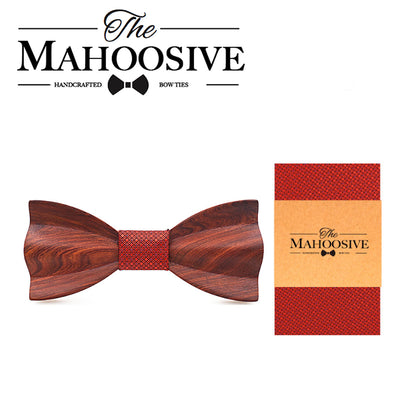 Red wedding bow tie Red rosewood