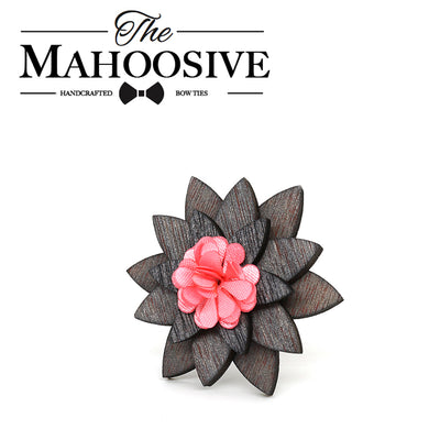 Wooden Brooch Lapel Flowers - LF02