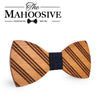 Lines Design Wooden Bow Ties