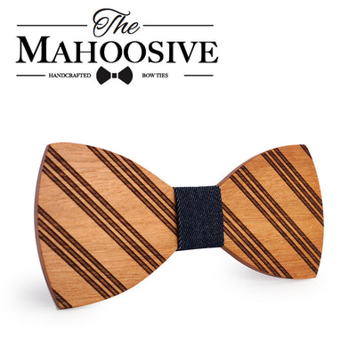 Lines Design Wooden Bow Ties