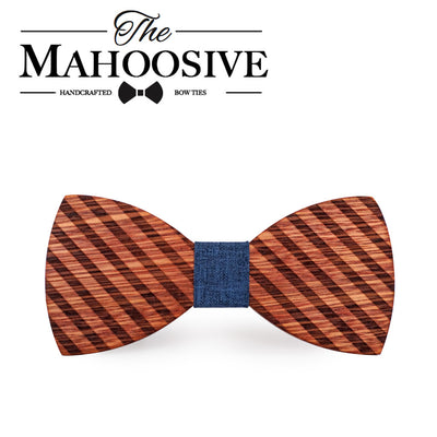 Striped Wooden bow ties