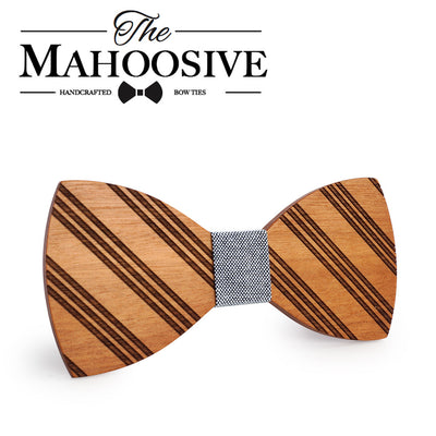 Lines Design Wooden Bow Ties