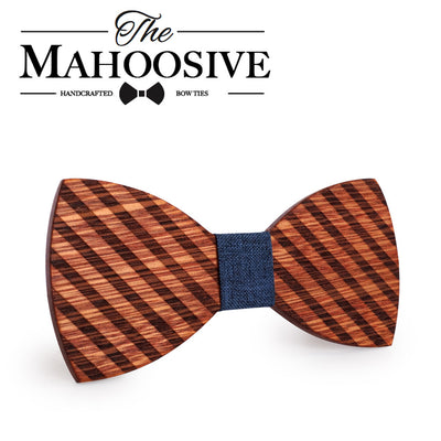 Striped Wooden bow ties