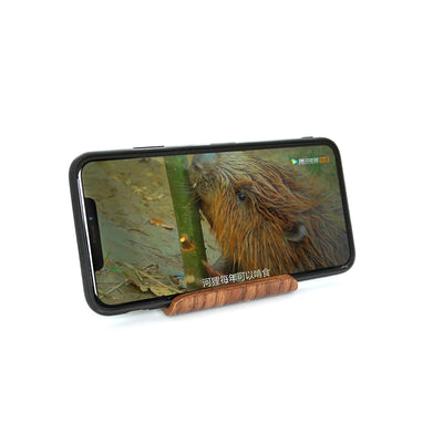 WOOD PHONE STAND WITH Curved Wood
