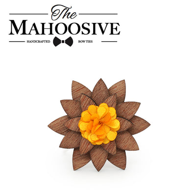 Wooden Brooch Lapel Flowers - LF04