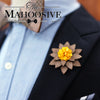 wooden lapel flower