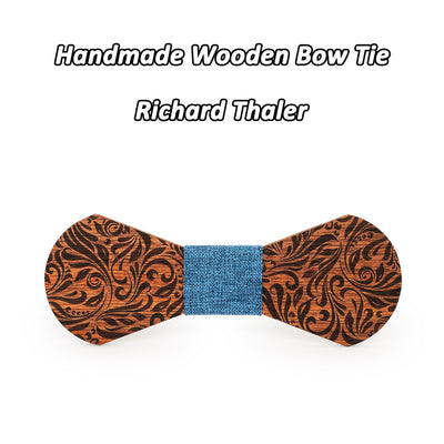 Wooden bow tie Euporean pattern