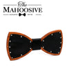 Leather bow tie with Wood bowties