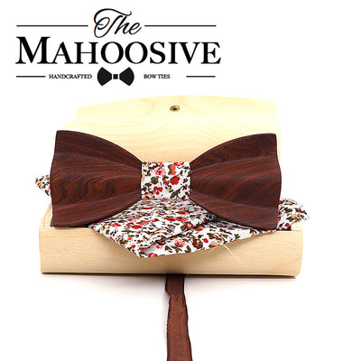 Red wedding bow tie Red rosewood