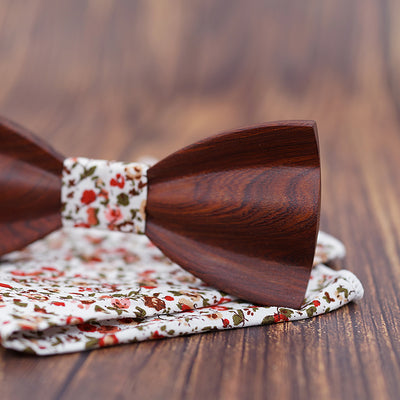 Red wedding bow tie Red rosewood