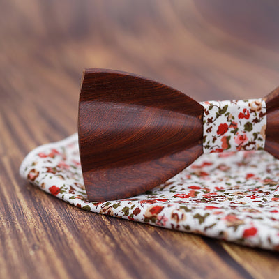 Red wedding bow tie Red rosewood