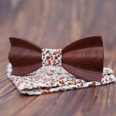 Red wedding bow tie Red rosewood