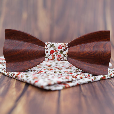 Red wedding bow tie Red rosewood