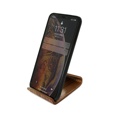 WOOD PHONE STAND WITH Curved Wood