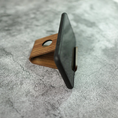 WOOD PHONE STAND WITH Curved Wood