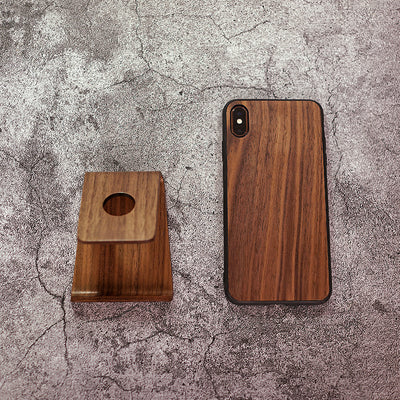 WOOD PHONE STAND WITH Curved Wood