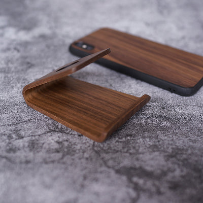 WOOD PHONE STAND WITH Curved Wood