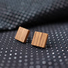 Zebra Wood Earring- square