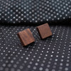 Walnut Wood Earring- square