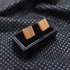 Zebra Wood Earring- square