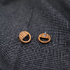 Zebra Wood Earring - Smile face