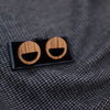 Zebra Wood Earring - Smile face