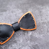 Leather bow tie with Wood bowties
