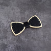 White Leather Wood bow tie Maple wood Punk style bowtie
