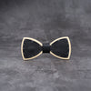 White Leather Wood bow tie Maple wood Punk style bowtie