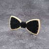 White Leather Wood bow tie Maple wood Punk style bowtie