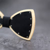 White Leather Wood bow tie Maple wood Punk style bowtie