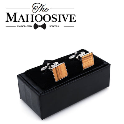 Zebra wood cufflinks square