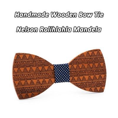 Nelson Rolihlahla Mandela Wooden bow tie